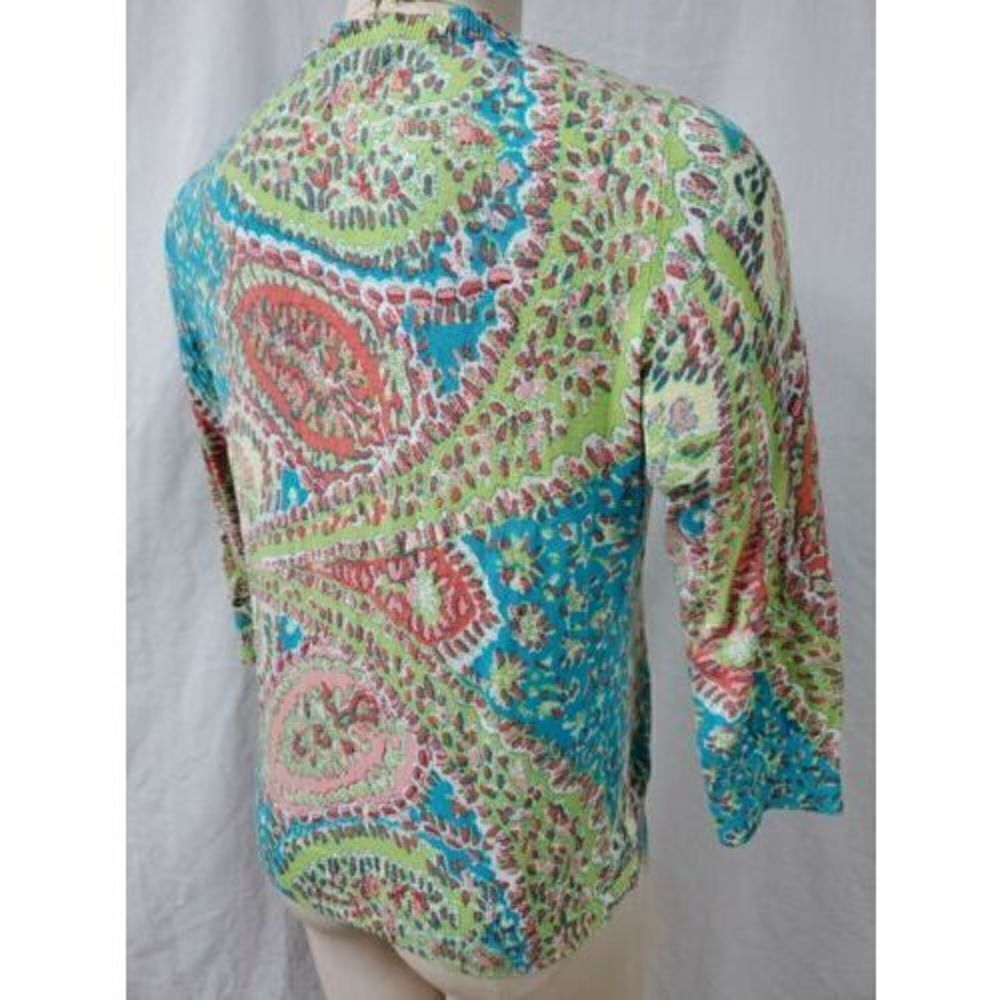 Talbots Button Front Cardigan Multi Color Size Me… - image 7